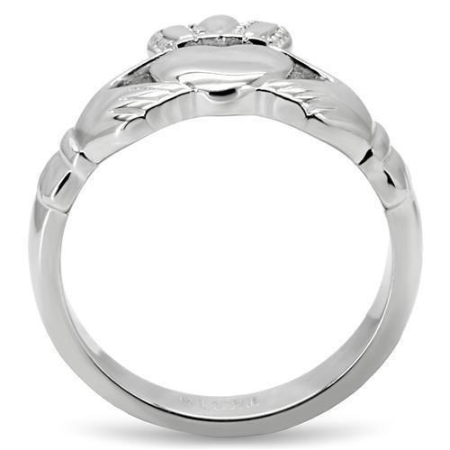 ETERNAL SPARKLES Women's Silver Claddagh Celtic Irish Fashion Comfort Statement Love Ring