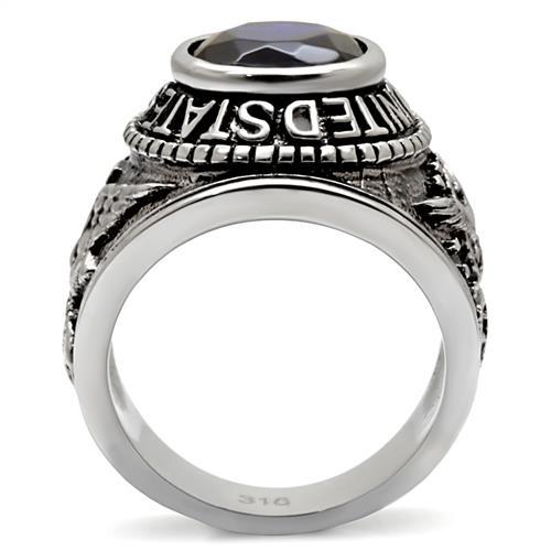 ETERNAL SPARKLES Men's USA Air Force Military Patriotic Ring Blue Stone - Silver