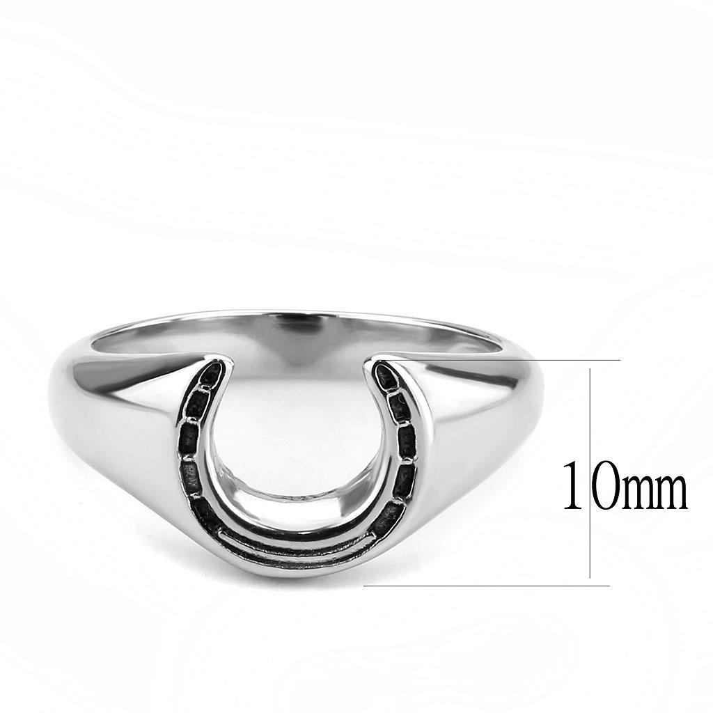 Eternal Sparkles Men's CZ Clear Stone Horseshoe Horse Equestrian Novelty Fashion Statement Ring