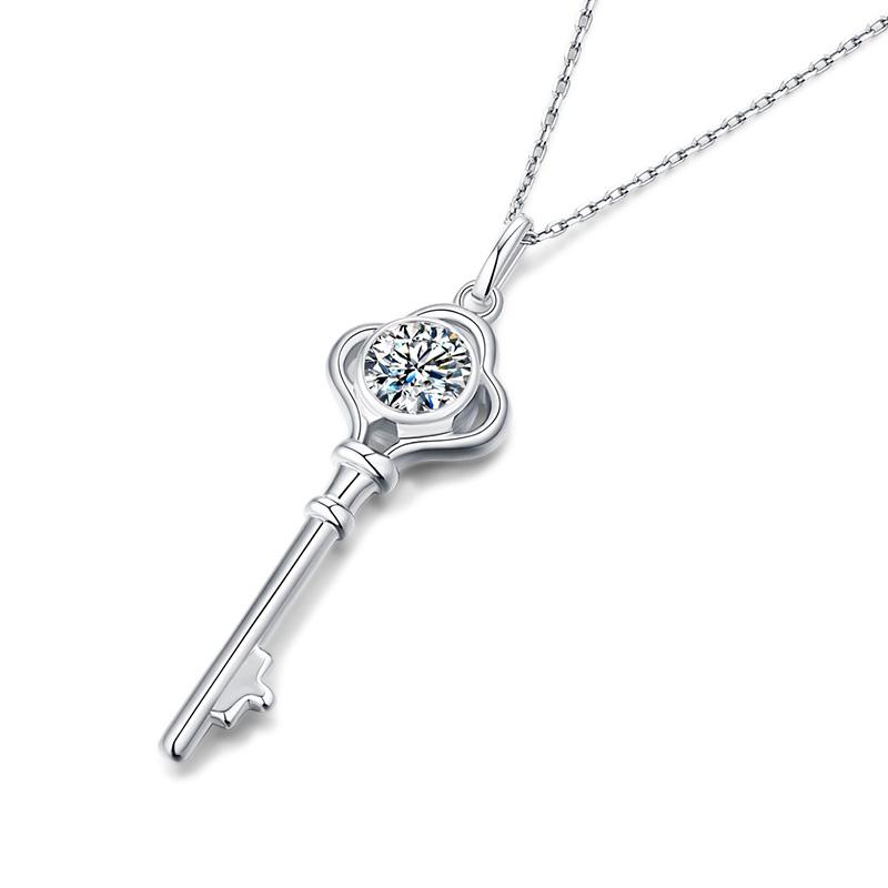 Silver Key Necklace for Women 925 Sterling Silver Key Pendant 